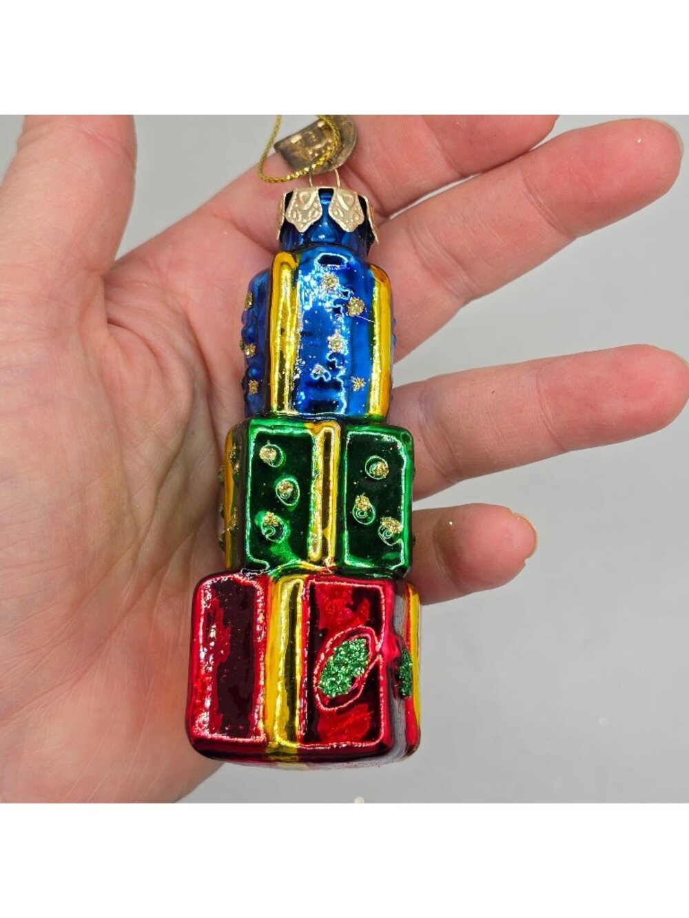 Christmas Ornament Glass Stack of Presents Thomas Pacconi Museum Series 2003 VTG